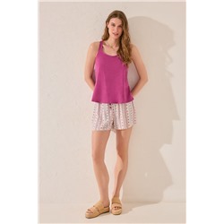 Camiseta tirantes algodón morado