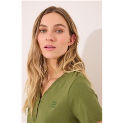 Camiseta lisa manga corta 100% algodón verde