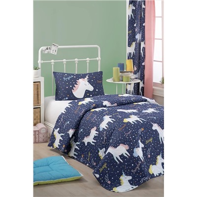 Ev & Ev Home Kapitone Yatak Örtüsü Seti Tek Kişilik MagicUnicorn Laci Ep-021413