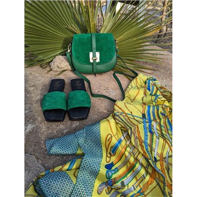 Ab.Zapatos 3420 TREBOL+Pelle 2704 verde+палантин Martina HYL (100) amarillo