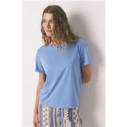 Camiseta azul 100% algodón