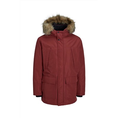 Parka con capucha Burdeos
