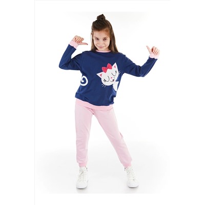 Denokids Kedi Boncuk Kız Eşofman Takım CFF-21S1-107