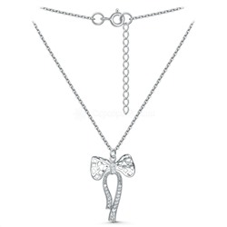 Серьги-продёвки из серебра с фианитами родированные - Банты 221-10-269р