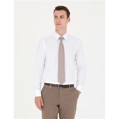 Beyaz Slim Fit Uzun Kollu Gömlek
