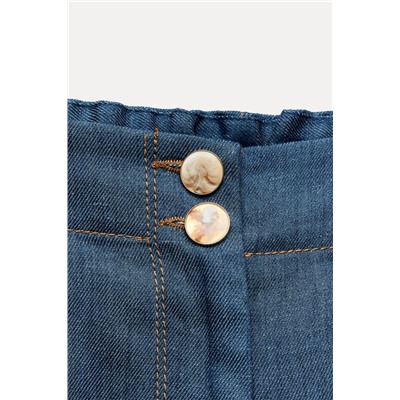 DENIM-EFFECT WIDE-LEG TROUSERS
