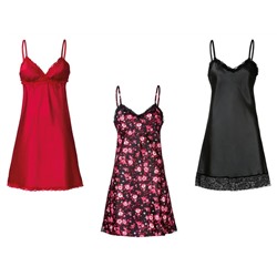 esmara® Damen Satin-Nachthemd mit V-Ausschnitt
