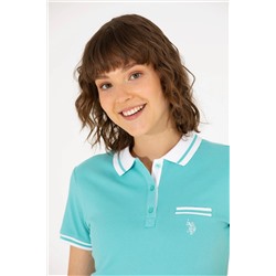 Kadın Mint Polo Yaka Tişört