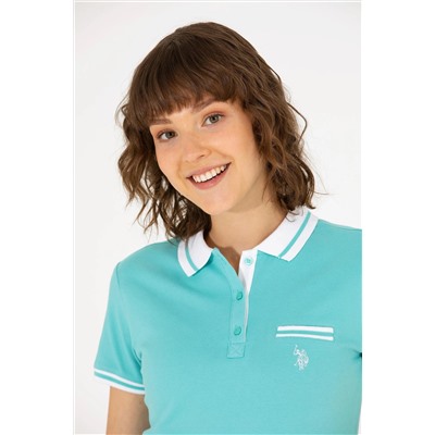 Kadın Mint Polo Yaka Tişört
