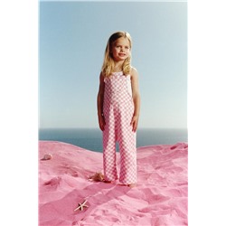 CHECKERBOARD TWILL LONG DUNGAREES