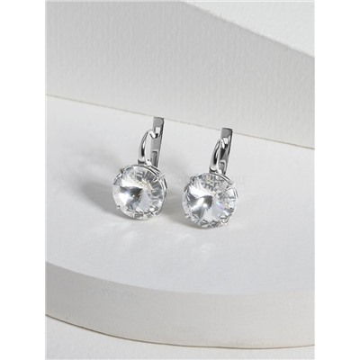 Подвеска из серебра с кристаллом Swarovski родированная 925 пробы 0042п-001