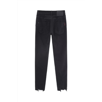 Vaquero skinny push-up de tiro alto Negro