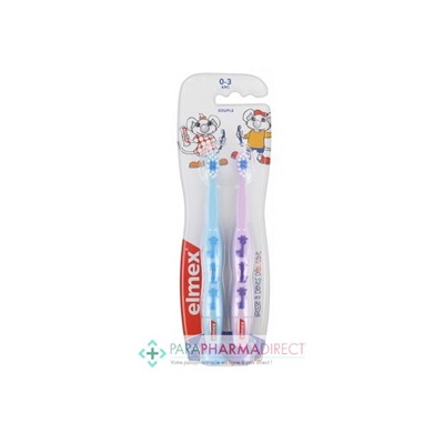 Elmex Brosse à Dents Débutant 0-3ans x2