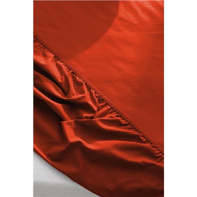 Manon King Size %100 Pamuk Ranforce Lastikli Çarşaf - Turuncu