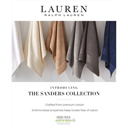 Lauren Ralph Lauren Sanders Antimicrobial Cotton Solid 30" x 56" Bath Towel