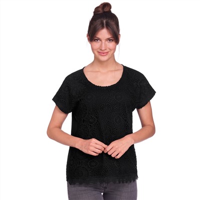 Damen T-Shirt mit Front aus Spitze