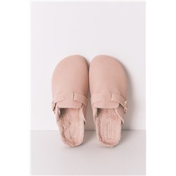 Zapatillas tipo zueco pelo rosa