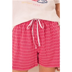 Pijama corto 100% algodón Snoopy rojo
