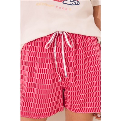 Pijama corto 100% algodón Snoopy rojo