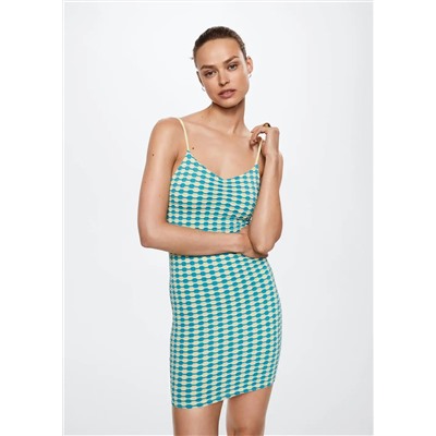 Vestido entallado textura -  Mujer | MANGO OUTLET España
