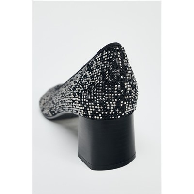HEELED SHOES WITH RHINESTONES