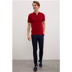 Erkek Bordo Basic Polo Yaka Tişört
