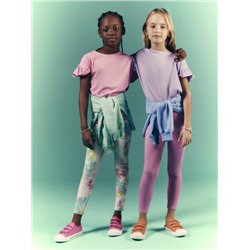 2-PACK OF LONG BASIC PLAIN AND PRINTED LEGGINGS