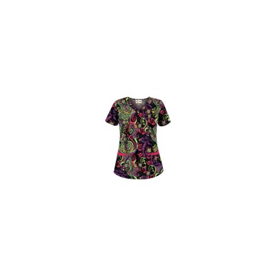 UA Imperial Garden Grey Stone Print Scrub Top