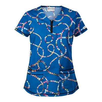UA Life Saver Royal Print Scrub Top