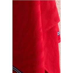 Saber %100 Pamuk Plaj Havlusu - Kırmızı - 70x150 cm