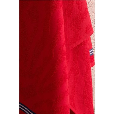 Saber %100 Pamuk Plaj Havlusu - Kırmızı - 70x150 cm