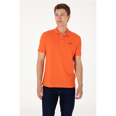 Erkek Regular Fit Polo Yaka Nar Çiçeği Basic Tişört