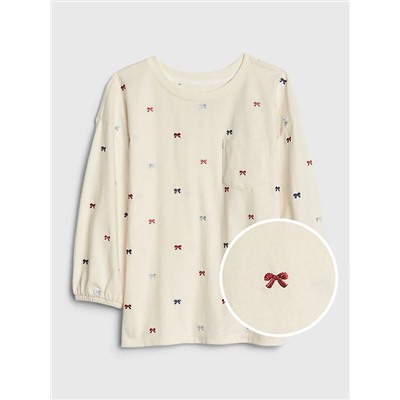 Kids Balloon-Sleeve Pocket T-Shirt