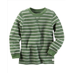Long-Sleeve Striped Thermal Tee