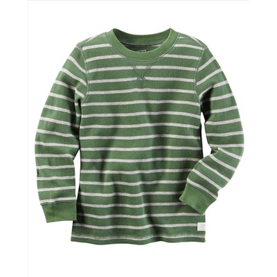Long-Sleeve Striped Thermal Tee