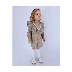 le petit sole Kız Çocuk Giny Elbise Yeşil Renk GINY.11