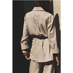 LINEN-BLEND SAFARI SHIRT