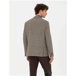 Bej Slim Fit Ceket