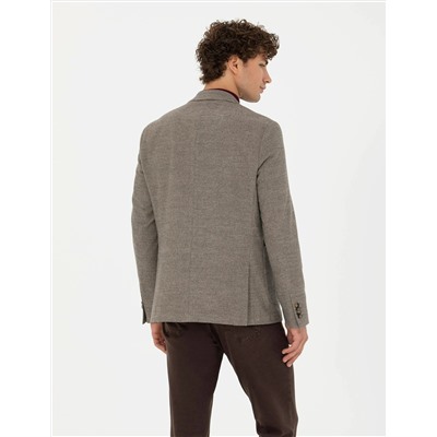 Bej Slim Fit Ceket