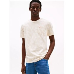 Allover Leaf Print Pocket T-Shirt