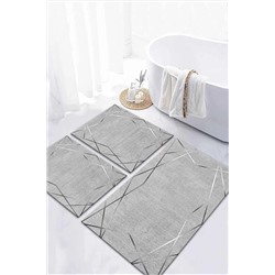 ALAADDİN CARPET Kaymaz Tabanlı Leke Tutmaz Yıkanabilir 3lu (60x100) 2(50x60)banyo Halısı Banyo Paspası Klozet Takımı 5555