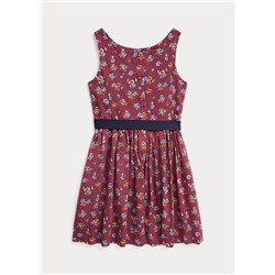 Girls 7-16 Floral Cotton Sateen Dress