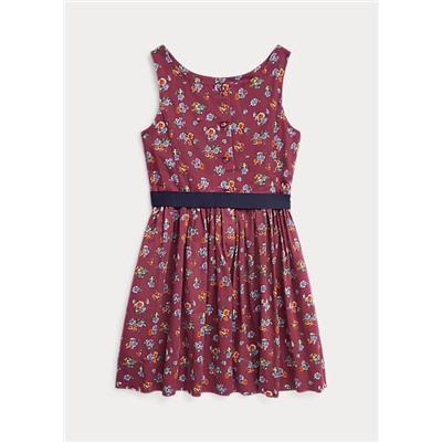 Girls 7-16 Floral Cotton Sateen Dress