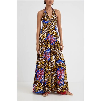 Vestido largo halter Stella Jean