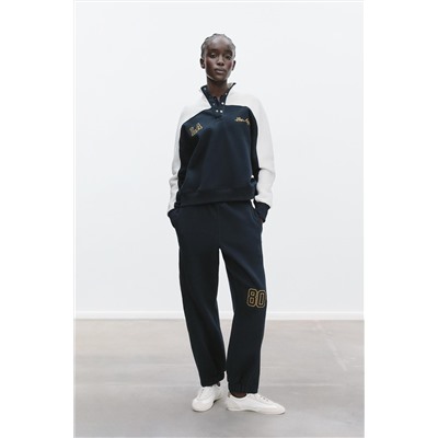 CONTRAST CHUNKY KNIT SWEATSHIRT