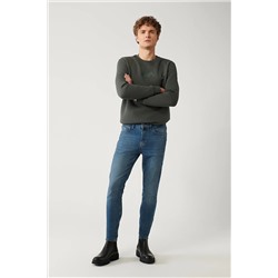 Avva Erkek Mavi Eskitme Yıkamalı Esnek Ekstra Slim Fit Dar Kesim Jean Pantolon E003513