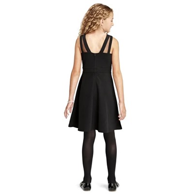 Girls Jeweled Stretch Jacquard Dress