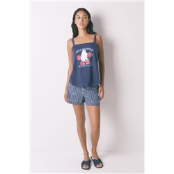 Pijama corto 100% algodón Moomin azul