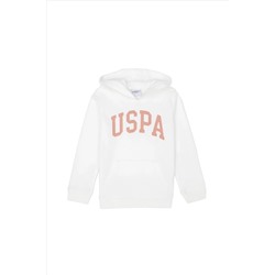 Kız Çocuk Ekru Basic Kapüşonlu Sweatshirt