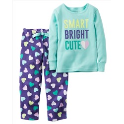 2-Piece Cotton & Fleece PJs